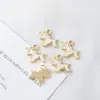 Cavalo de Troia Unicórnio Banhado Pendurado com Diamantes Sete Estrelas Joaninha Concha Avião Pequeno Acessórios de Joia Pingente de Colar Brincos DIY