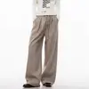 Pantalones de traje a rayas estilo Old Money para hombre y mujer, Pantalones de otoño relajados y casuales con corte limpio y caída, Adecuados para el trabajo y el ocio