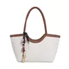 Bolso Tejido de Gran Capacidad para el Trabajo Diario de Mujer 2025 Nuevo Bolso Tipo Cesta de Verduras de Alta Gama Bolso Tote de Moda Versátil