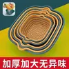Cesta escurridora Juego de seis piezas Juego de ocho piezas Cesta de lavado de verduras de doble capa engrosada Plato de frutas para el hogar Cocina Sala de estar Cesta de frutas Caja de alimentos para frutas