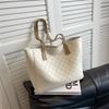 Bolso Retro de Moda para Mujer 2024 Nuevo de Gran Capacidad con Estilo de Alta Gama Bolso de Hombro Cuadriculado Bolso Tote para Viajes de Negocios