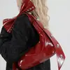 Bolso de Hombro para Mujer de Cuero con Cera de Aceite, Remaches y Lazo, Estilo Chica Caliente de Personalidad a la Moda Europea y Americana, Versátil