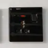 Interruptor de Pared para Hogar de Vidrio Templado Interruptor para Hotel Boutique Plata Estrella Enchufe USB Panel de Interruptores de Comercio Exterior