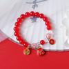 Yiwu pequeña mercancía Año Nuevo conejo pulsera de cuerda roja al por mayor temperamento dulce lindo pulsera de cuentas de cristal rojo para mujeres