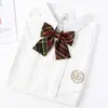 Jk a cuadros estilo japonés corbata de moño floral corbata para mujer estilo universitario para hombre corbata de moño para foto de graduación con camisa uniforme de marinero