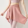 Falda para Cubrir la Cadera de Yoga Falda de Yoga para Correr de Cintura Alta Cubre Cadera Base para Usar Cortina para Pedos con Cordones de Longitud Media Chica Fitness