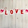 Dia dos Namorados Bandeira de Coração de Amor Bandeirola Decoração de Flores Festa Temática de Feriado Decoração de Pedido de Casamento Noivado