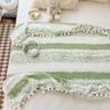 Manta Jacquard Cationica de Dos Tonos Terciopelo Nube, Manta Pequeña Fresca y Versátil para Sofá con Bolitas de Pelo Pequeñas, Manta para Siesta en la Oficina