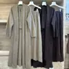Conjunto de Tricô para Mulheres Estilo Coreano Comércio Exterior Transfronteiriço, Cardigã de Tricô Estilo Preguiçoso Outono e Inverno, Top de Amarrar no Pescoço, Conjunto de Três Peças com Saia