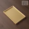 Bandeja de té de ratán macizo, bandeja de madera para hotel, bandeja rectangular de bambú para servir tazas de té estilo americano para el hogar, vintage