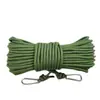 Corda de Amarração de Nylon Verde Militar Resistente 20m com Núcleo de Aço Varal Corda de Secar Roupa Exterior à Prova de Vento e Antiderrapante