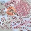 Venta al por mayor de cuentas de vidrio con forma de corazón de 10 mm con agujero recto, materiales para hacer joyas, pulseras, tocados y horquillas.