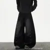 Diseño Americano Botón Hoja Curva Jeans Nuevo Holgado Pierna Recta Caída Adelgazante Pantalones Casuales