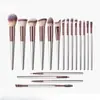 Set de Pinceles de Maquillaje 18 Piezas Base Polvo Corrector Sombra de Ojos Rubor Aplicador de Pincel de Maquillaje Base Set de Viaje