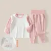 Conjunto de duas peças de outono A-grade para bebê, conjunto de duas peças com calça comprida e manga comprida para crianças, conjunto de duas peças, roupa de casa de outono e inverno para bebê