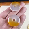 Colgante Hebilla de Paz de Ágata Natural Bonita Estilo Chino Calcedonia de Azúcar Transparente como el Hielo Colgante Hebilla de Jade Accesorios DIY