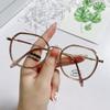 Monturas de Gafas Pequeñas Estilo Coreano de Moda Lisas Verdes para Mujer, Monturas de Gafas Trendy Retro Poligonales Anti-Luz Azul Sin Graduación