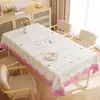 Mantel de Mesa de Comedor de Dibujos Animados, a Prueba de Aceite, Impermeable, Resistente al Calor, Tacto de Alta Gama, Nuevo Modelo 2026, Rosa, Estilo Lindo, Uso en el Hogar, Cubierta para Mesa de Café