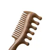 Pente de Madeira de Sândalo para Mulheres, Pente de Dentes Largos para Cabelos Longos, Pente Espessado de Dentes Duplos para Massagem na Cabeça e Couro Cabeludo, Cuidados com os Cabelos