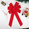 Laço Vermelho Flocado de Natal Laço com Borda Crua Fita de Veludo Vinho Laço Decorativo de Natal
