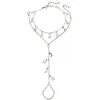 Pulsera de Doble Capa con Colgante de Estrella Dorada de Cinco Puntas y Luna, Moda Popular Transfronteriza Europea y Americana para Mujer, Joyería al por Mayor de Estilo Fresco