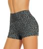 Shorts de Yoga Transfronterizos, Pantalones Cortos Hot para Mujer, Pantalones Deportivos de Cintura Alta con Control de Abdomen de un Punto, Pantalones de Fitness Estampados con Estampado de Leopardo Ajustados de Alta Elasticidad