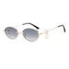 Nuevas gafas de sol metálicas ovaladas vintage transfronterizas, moda europea y americana, estilo hip-hop moderno y único, elegantes gafas de sol para mujer