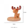 Soporte Creativo de Madera con Forma de Animal para Teléfono, Artesanía de Madera, Decoración de Escritorio, Soporte Perezoso para Teléfono para Uso en Casa