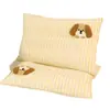 Toalha de algodão lavado tingido no fio 100% algodão Classe A, fronha bordada, design fofo de cachorro de desenho animado, capa de travesseiro 100% algodão, peça única