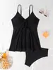 2026 Transfronterizo Nuevo Amazon Moda Bikini de Baño con Cortes Divididos Look Conservador Adelgazante Conjunto de Bikini con Tirantes
