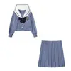 Conjunto de Uniforme JK Original Mercury Diary en Stock para Mujer, Conjunto Completo, Auténtico Traje de Marinero de Manga Larga Estilo Escuela Japonesa, Atuendo Dulce de Chica