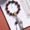 Pulsera de Rata Púrpura Dorada Atractora de Fortuna, Pulsera Coleccionable de Rata Púrpura Dorada, Rata Púrpura Dorada con Anillo Giratorio Borla Cuentas de Oración al por Mayor