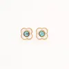 Aretes Estilo Chino de Turquesa y Nácar Natural con un Temperamento de Moda de Alta Gama y Lujo Ligero, Adecuados para una Mujer Moderna y Chic, Joyería de Nuevo Estilo Chino
