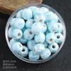 Accesorios de cuentas sueltas de cerámica de sandía pequeña con baño de luz, joyería DIY, cuentas de porcelana de calabaza pequeña, cuentas de cerámica semiacabadas, accesorios para pulseras de cuentas de cerámica