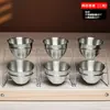 Caja de Exhibición Contenedor de Platos Pequeños de Acero Inoxidable Estante de Condimentos para Hot Pot de Autoservicio Estante de Almacenamiento de Ingredientes Pequeños Comerciales Pepinillos Doble Capa
