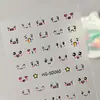 Adesivos Fofos para Unhas de Gato com Rosto Redondo 5D Gravados Linhas Tridimensionais em Gradiente Cabeça de Gato Adesivos de Unha DIY Modelo Hg