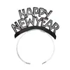 Diadema Fiesta de Año Nuevo 2026 Accesorios para Fotos Transfronterizos Diadema de Papel Decorativa Dorada Polvo Europeo y Americano Año Nuevo Cumpleaños