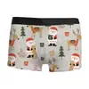 Cuecas Boxer Respiráveis e Confortáveis de Cintura Média Impressas em 3D Transfronteiriças Aliexpress Amazon Roupa Íntima Masculina de Natal