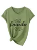 Petardo Amazon Ebay Sitio Independiente Moda Versátil Casual Camiseta de Manga Corta con Cuello en V para Mujer Camiseta Básica