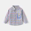 Camisa de algodón a cuadros para niño nueva otoño primavera y otoño ropa para niños camisa de manga larga para bebé para niños marea una generación de cabello