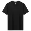 Camiseta Masculina de Algodão Puro 220g, Três Provas, Gola Redonda, Manga Curta, Nova Moda Verão, Tendência Casual Versátil, Cor Sólida, Contagem 50