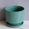 Vaso de Cerâmica Simples Transfronteiriço para Flores Suculentas com Prato Criativo Nórdico Simples para Casa Recipiente de Vaso para Plantas Verdes