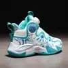 Sapatos Infantis 2026 Primavera/Verão Tênis de Basquete Infantil Tênis Esportivo Infantil de Malha Crianças de Tamanho Médio e Grande Tênis de Corrida com Botão Rotativo
