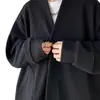 Elegante chaqueta de punto gofrado para hombre con cuello en V, perfecta para primavera y otoño, con un look relajado y chic