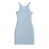 2026 Verão Estilo Garota Quente Alça de Ombro de Rede de Peixe Invisível Vestido Bodycon Curto Ajuste Slim Regata Roupa Íntima