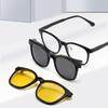 2208 Montura ovalada pequeña TR90 tres en uno montura de gafas magnética gafas de sol de moda lente magnética lente plana venta al por mayor