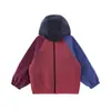 Wulibu 2026 Estilo Nuevo Primavera y Otoño Chaqueta con Capucha para Exteriores de Color Bloque para Niñas Ropa Exterior Sencilla Top de Moda