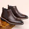 Botines Marrones Chelsea Brogue para Hombre Transfronterizos Casual de Negocios Venta al por Menor Dropshipping