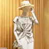Conjunto de Verano Estiloso 2026 para Abuelas Mujeres de Mediana Edad y Mayores Top Delgado Transpirable Camisa Pequeña Adelgazante para Madres