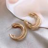 Pendientes Únicos Estilo Europeo y Americano, Pendientes de Aro Metálicos, Pendientes Exagerados para Mujer, Estilo Retro Sencillo, Nuevo Color Dorado